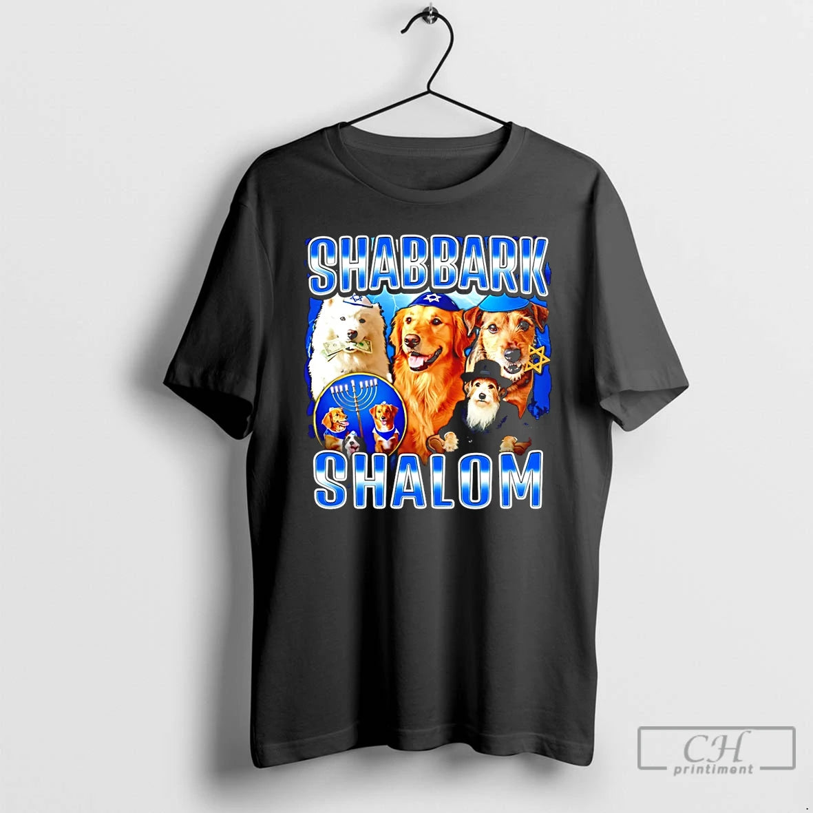 Premium Shabbat Shalom Jewish Dog T Shirts - clothing by TeeHivey.com