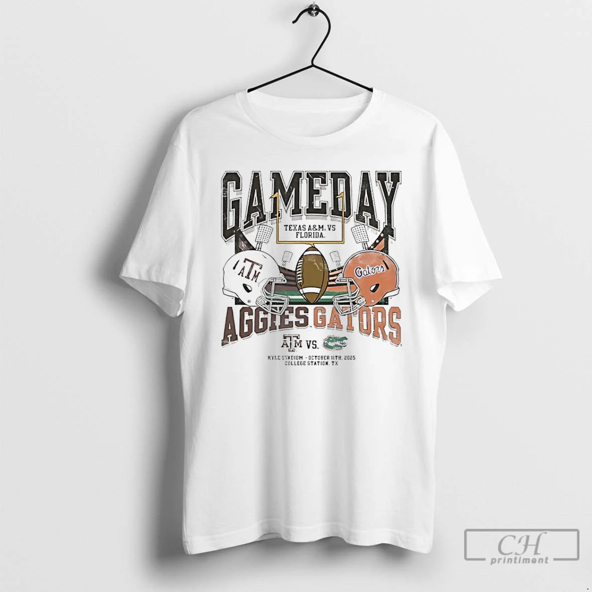Premium Texas Am Aggies Vs Florida Gators 2025 Game Day Helmet T Shirts - clothing by TeeHivey.com