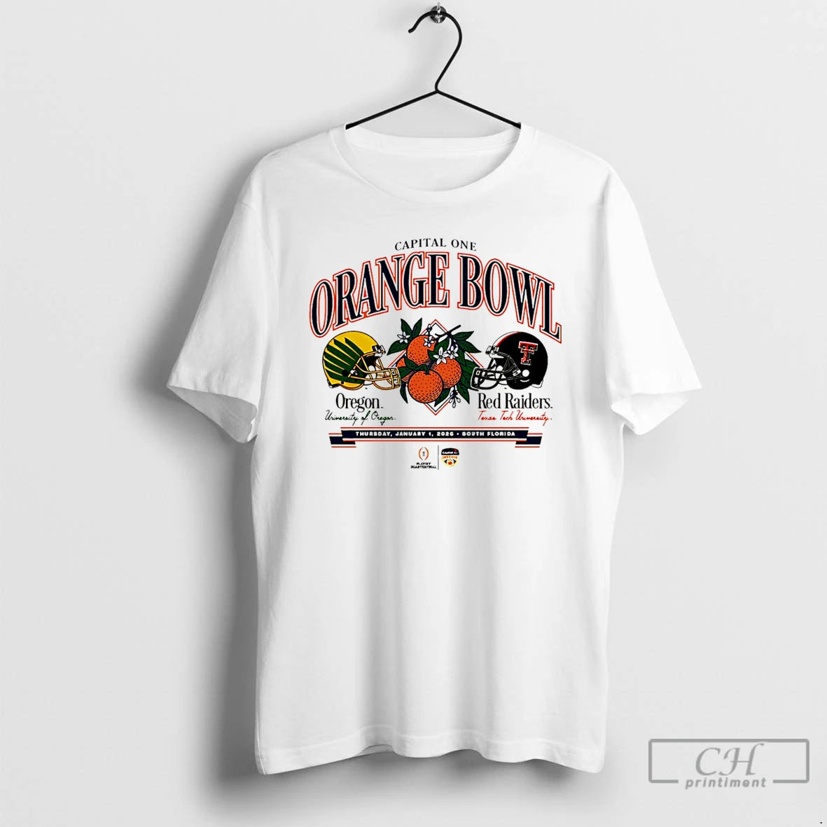 Premium Texas Tech Vs Oregon 2026 Orange Bowl Head To Head - clothing by TeeHivey.com