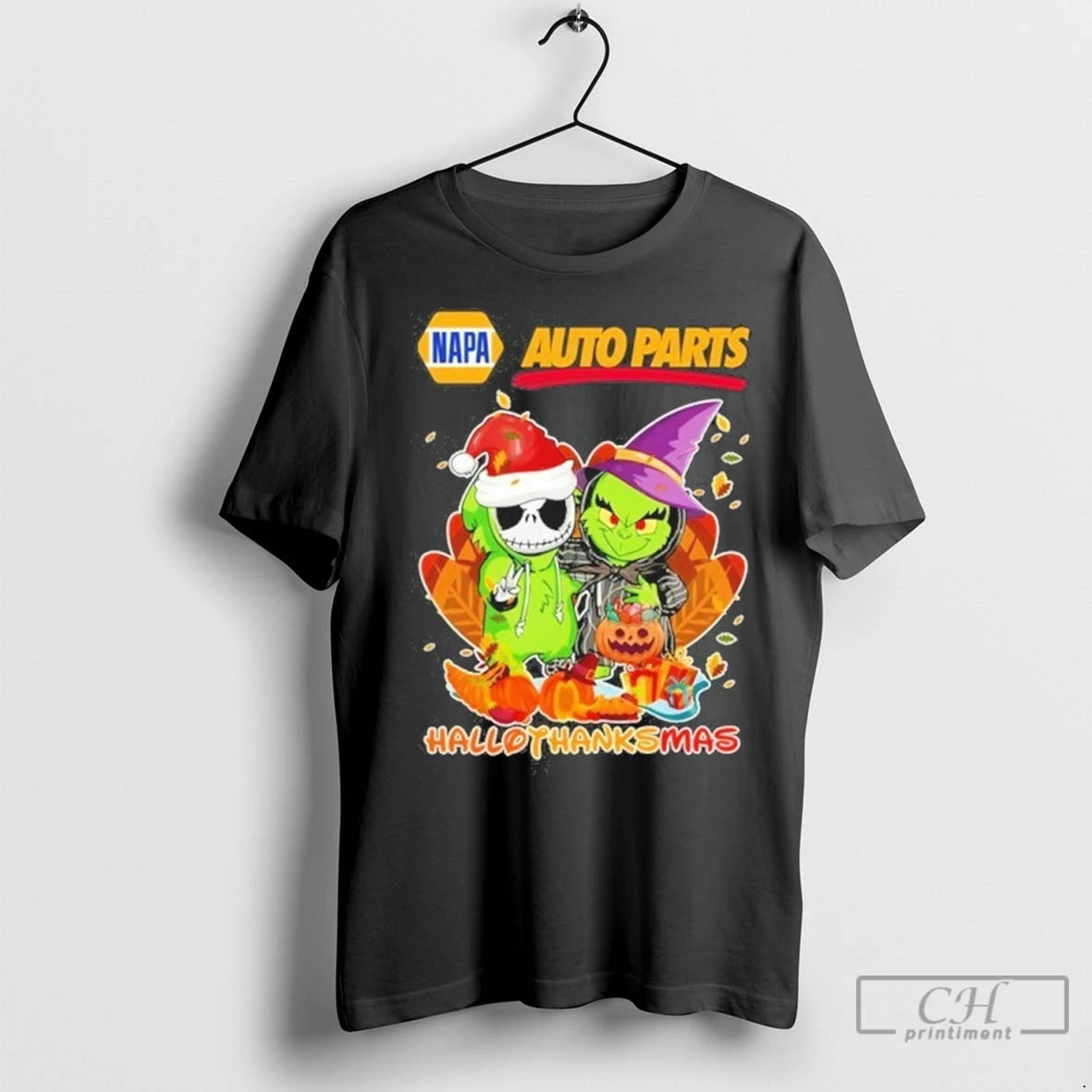 Premium The Grinch And Santa Jack Napa Auto Parts Logo Hallothanksmas