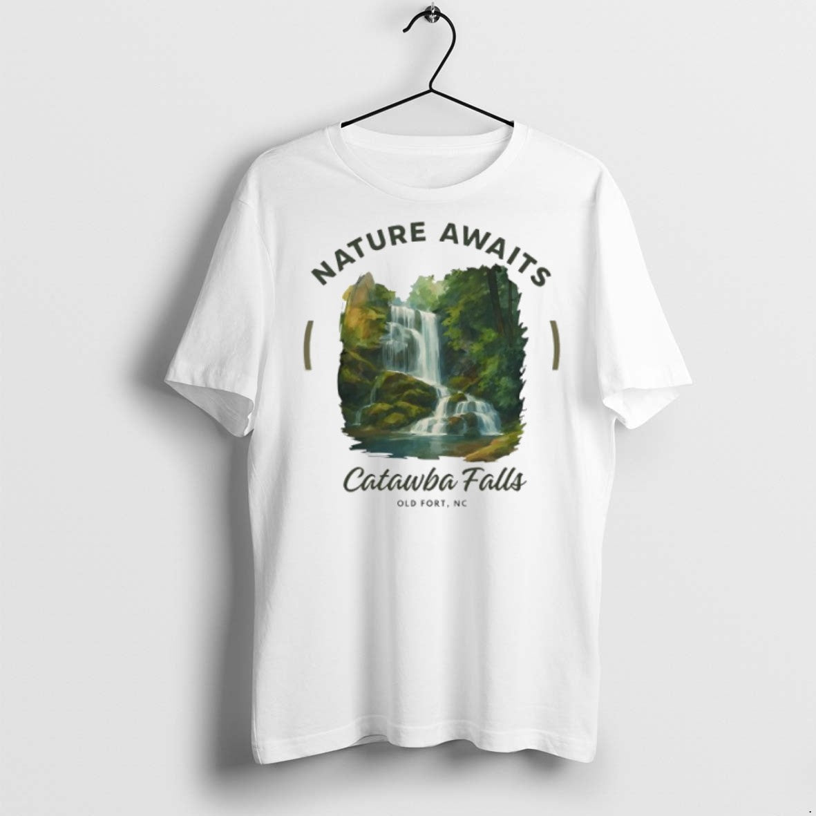 Premium Waterfalls Nature Awaits Catawba Falls T Shirts - clothing by TeeHivey.com