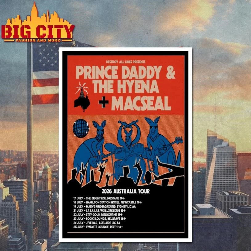 Prince Daddy & The Hyena, Macseal 2026 Australia Tour-Portrait Poster Shirt