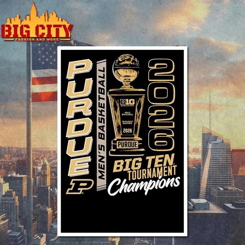 Purdue Boilermakers Men’s Basketball 2026 Big Ten Tournament Champions Trophy Shirt