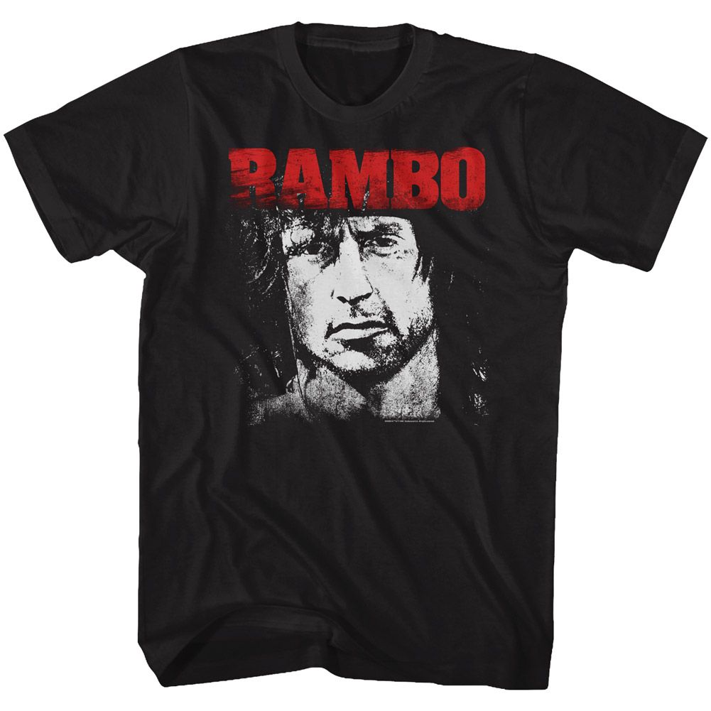 Rambo - Red & White - Short Sleeve - Adult - T-Shirt - clothing by TeeHivey.com