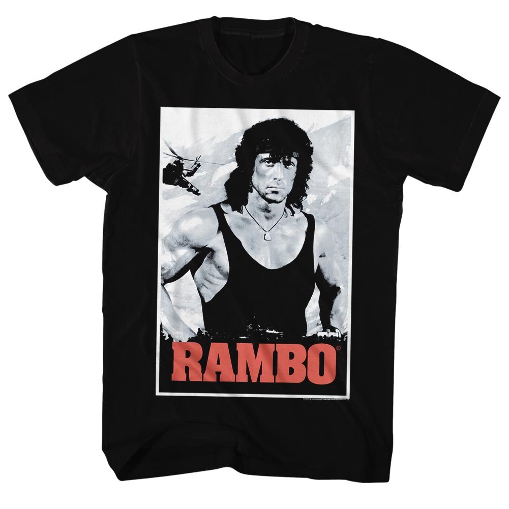 Rambo - Black & White - Short Sleeve - Adult - T-Shirt - clothing by TeeHivey.com