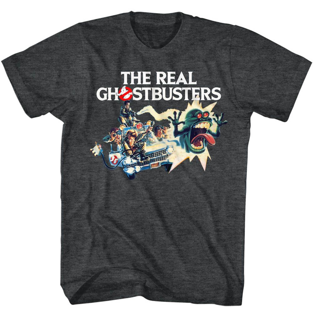 The Real Ghostbusters - Car Chase - Short Sleeve - Heather - Adult - T-Shirt - clothing by TeeHivey.com