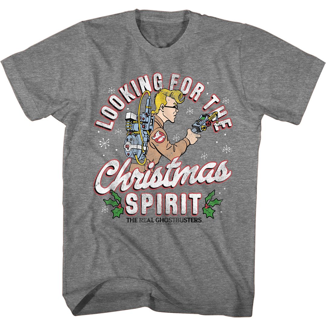 The Real Ghostbusters - Christmas Spirit - Short Sleeve - Heather - Adult - T-Shirt - clothing by TeeHivey.com