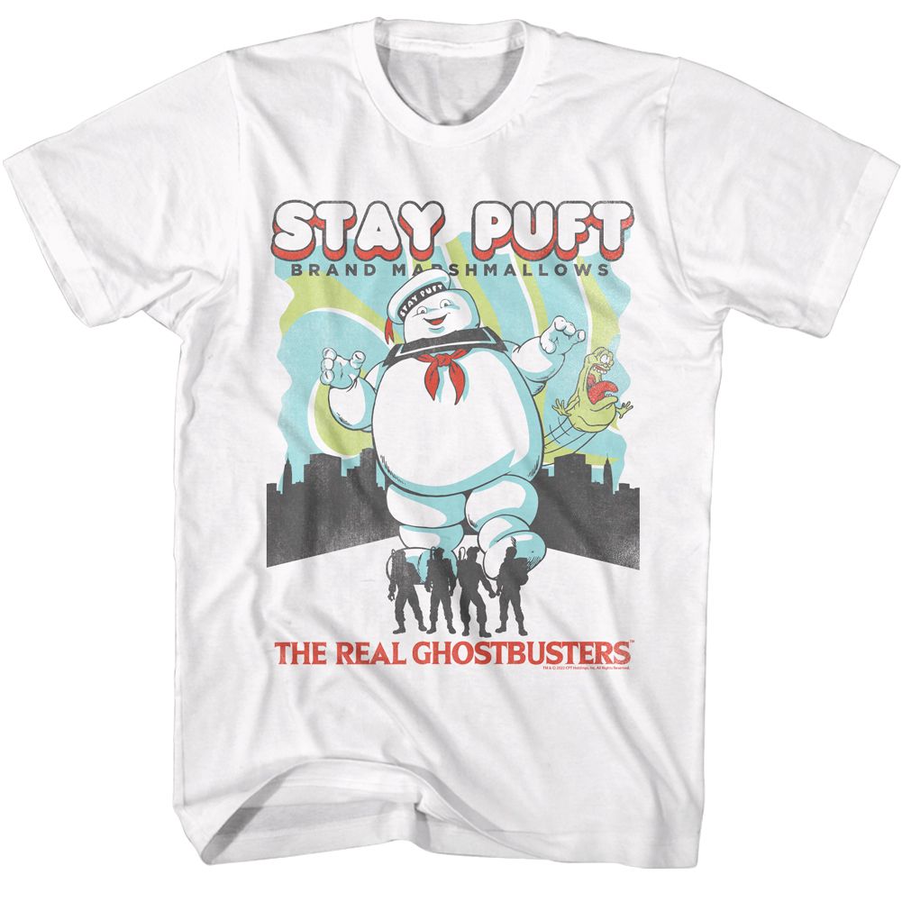 The Real Ghostbusters - Stay Puft & Busters - Short Sleeve - Adult - T-Shirt - clothing by TeeHivey.com