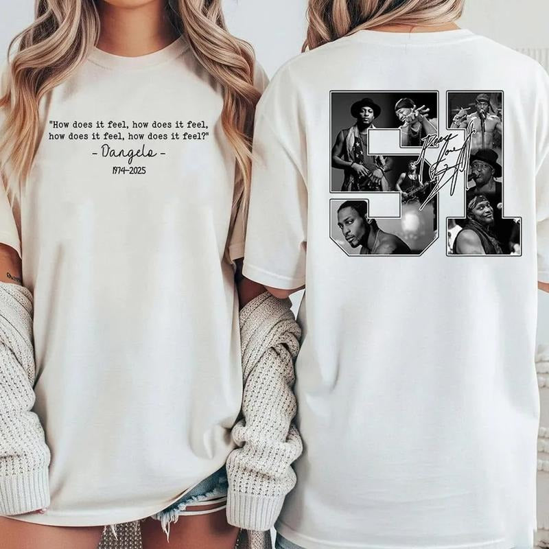 RIP D'angelo Legend Music T-Shirt, Neo Soul, Brown Sugar, D'angelo Memories Tee Shirt Casual Retro Style Gift