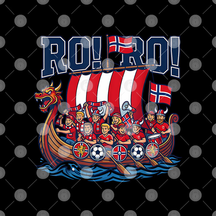RO RO Norway Viking Ship Soccer T Shirt