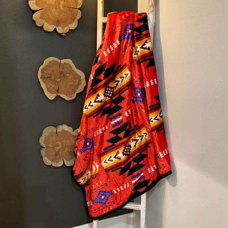 Red Sherpa Throw Blanket