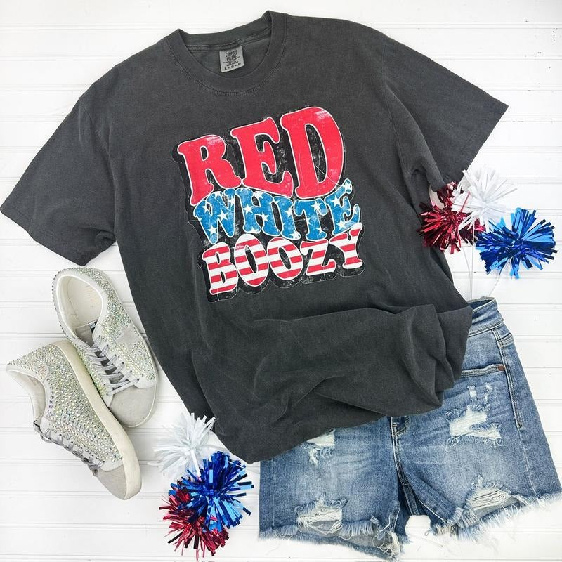 Red White & Boozy Comfort Colors T-Shirt