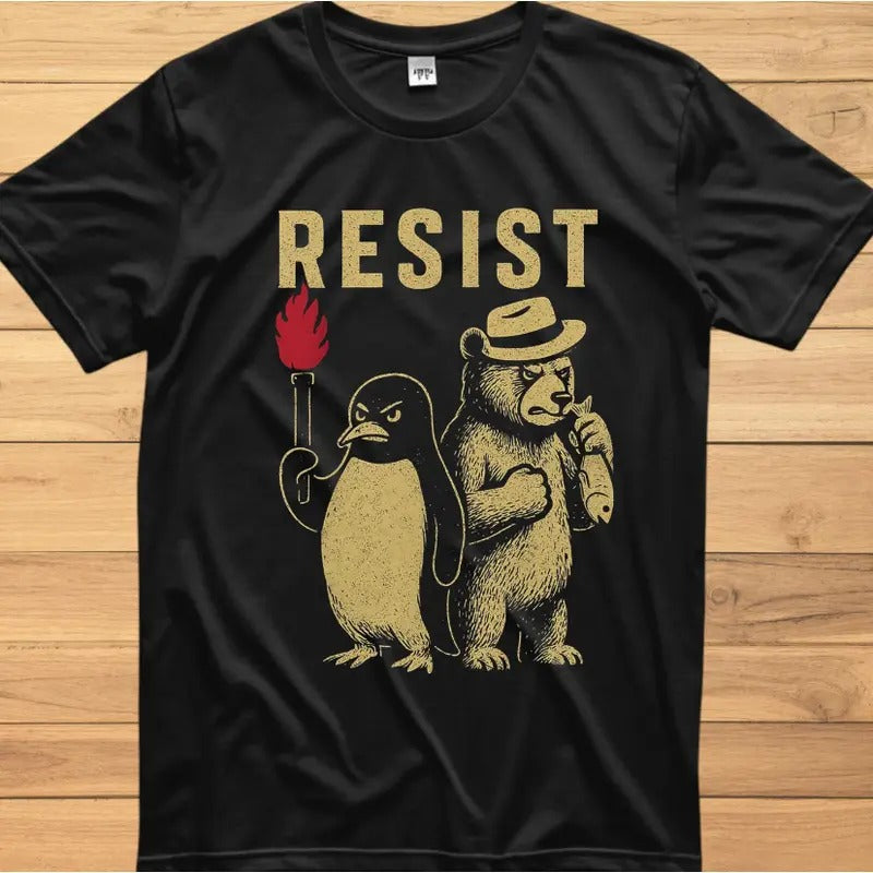 Resist Penguin Activism Shirt File, Anti-Trump T-shirt, Resist Penguin Digital Download, Penguin lover