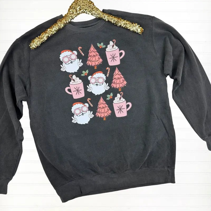 Retro Christmas Comfort Colors Sweatshirt