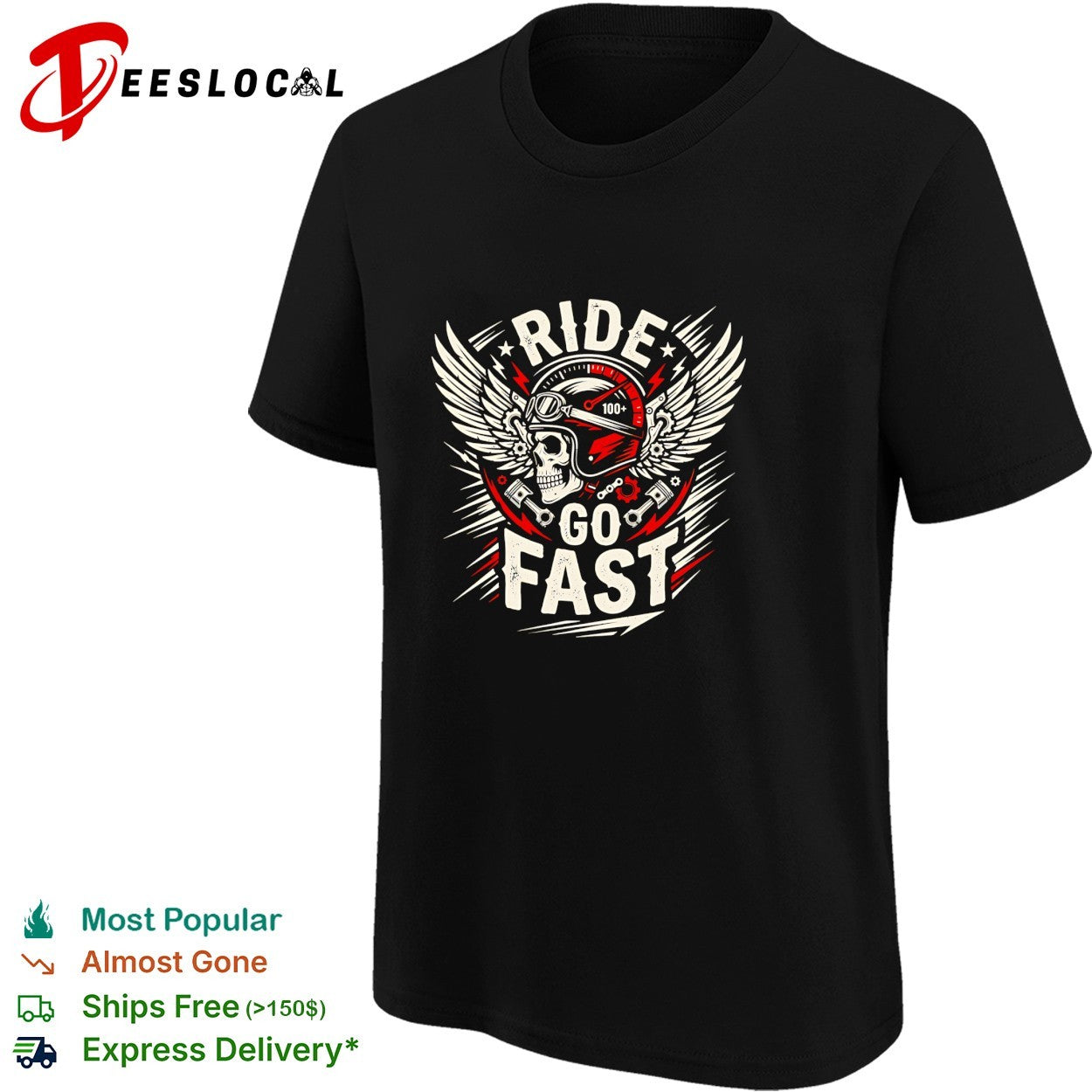 Ride go fast skull shirt