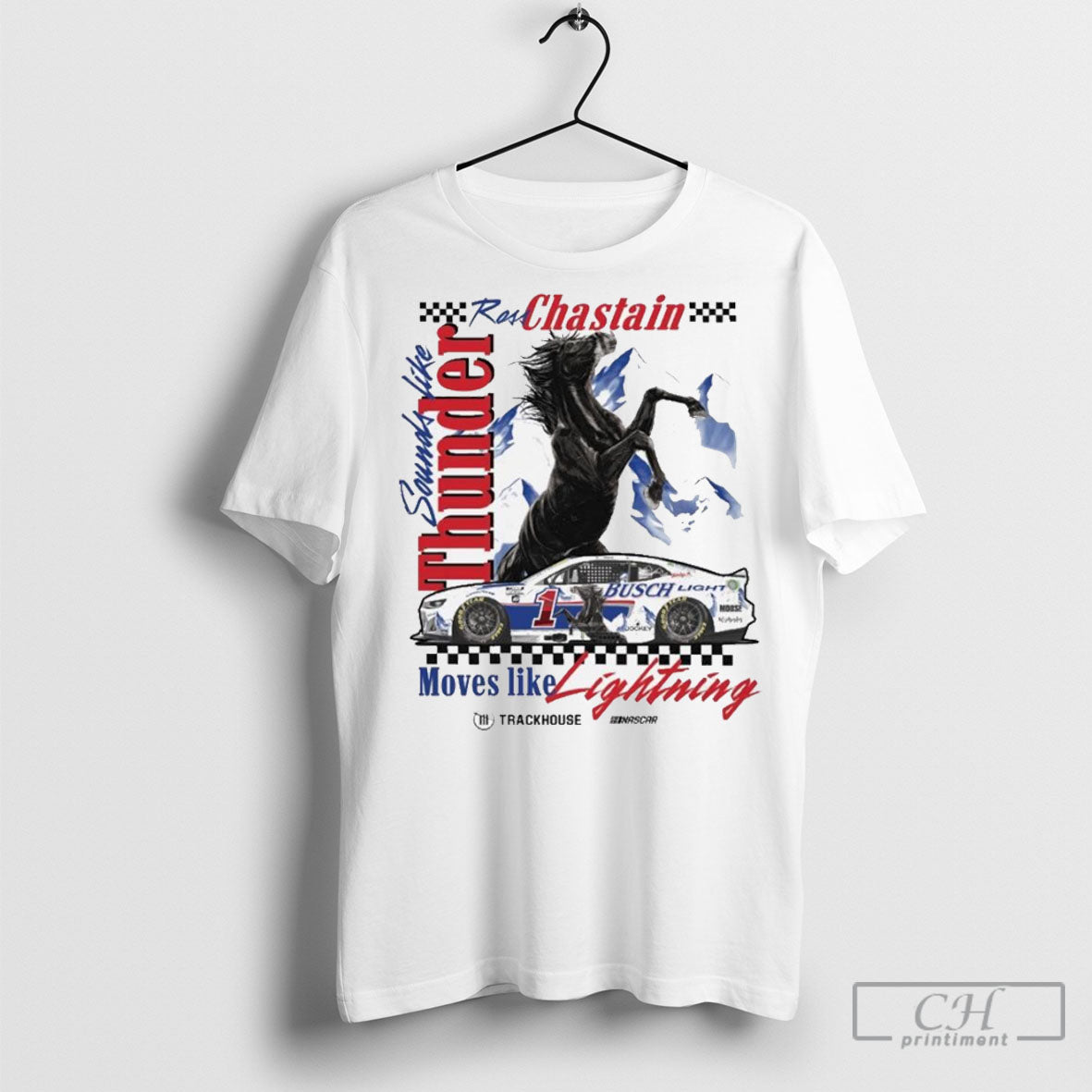 Ross Chastain 1 2025 Busch Light Retro T Shirts