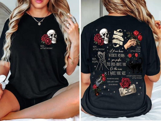 Run Little Mouse 2 Sided Unisex T-Shirt, Dark Romance Book Sweatshirt, Spicy Book Hoodie, Smut Reader Gift, Cat and Mouse Sweater