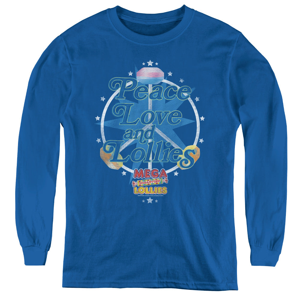 Arties Peace Lollies Long Sleeve Kids Youth T Shirt Royal Blue - clothing by TeeHivey.com