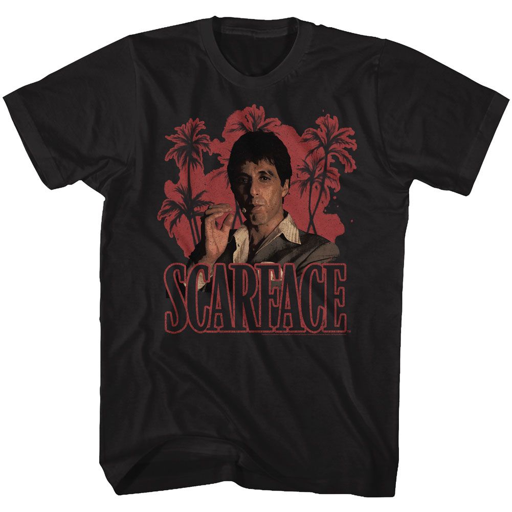 Scarface - Red Palms - Short Sleeve - Adult - T-Shirt - clothing by TeeHivey.com