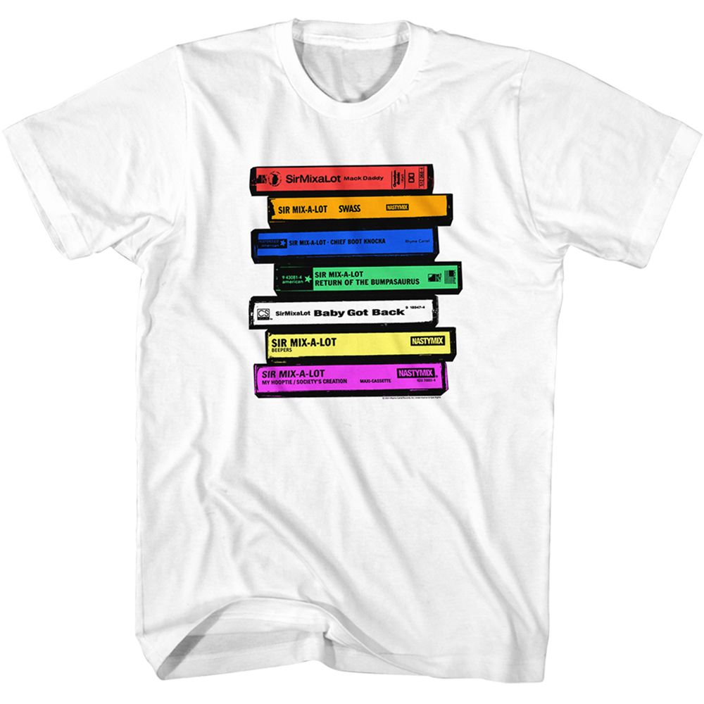 Sir Mix A Lot - Colorful Stacked Cassettes - Short Sleeve - Adult - T-Shirt