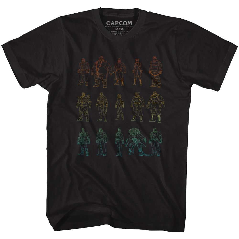 Street Fighter - Outlines - Short Sleeve - Adult - T-Shirt - clothing by TeeHivey.com