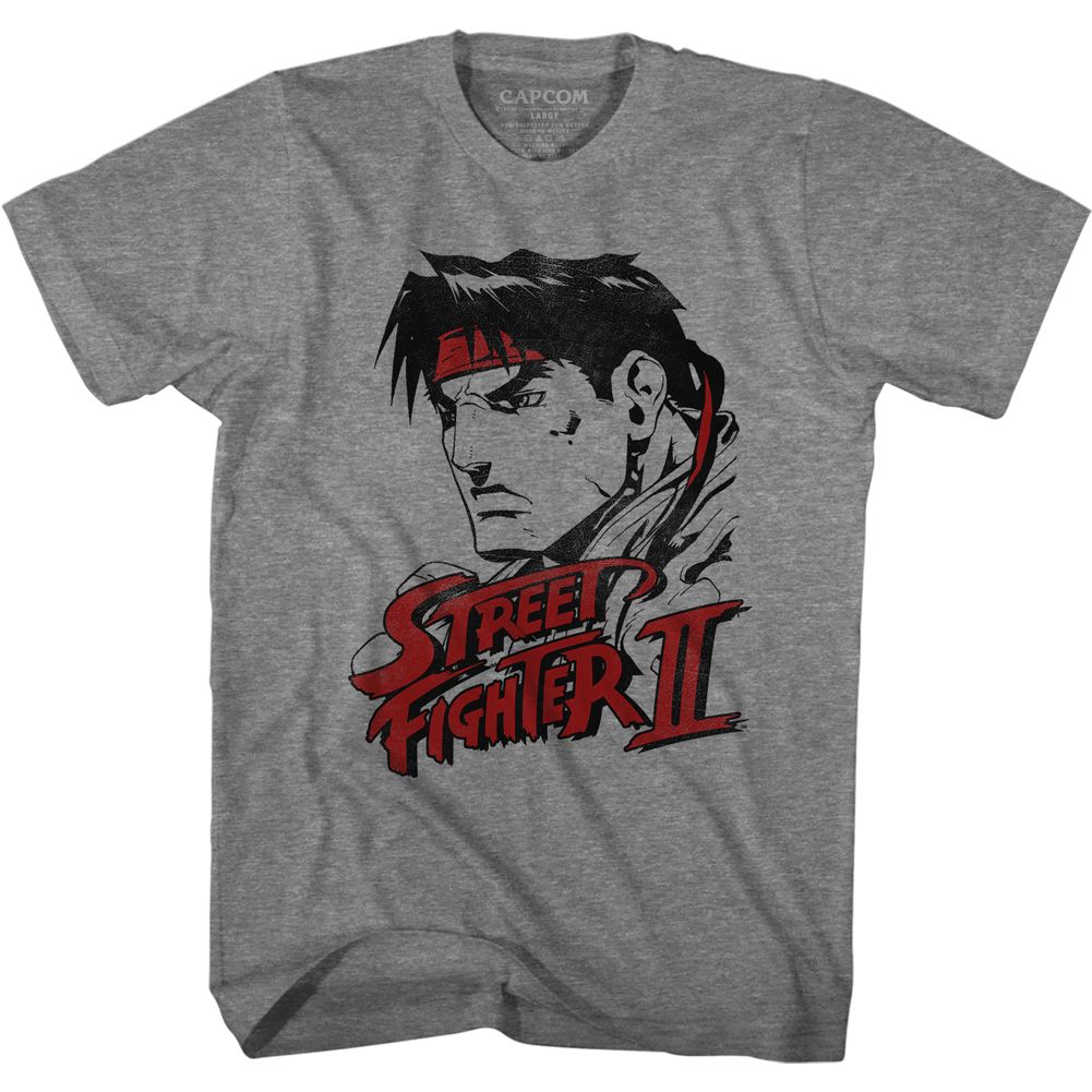 Street Fighter - Ryu Distressed - Short Sleeve - Heather - Adult - T-Shirt - clothing by TeeHivey.com