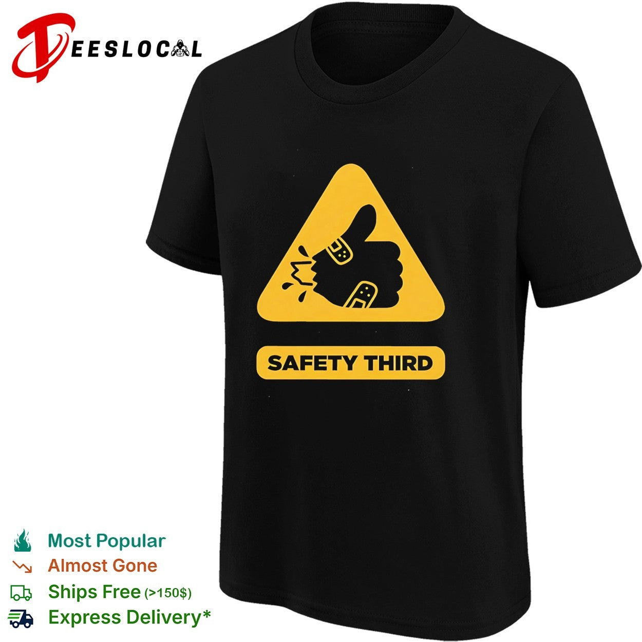 Safety third sign retro shirt