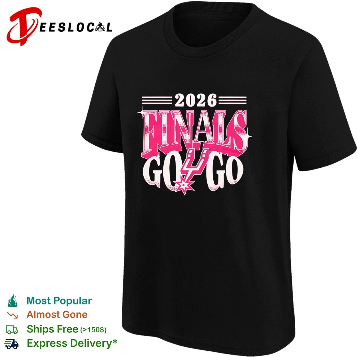 San Antonio Spurs NBA 2026 Finals Go Game 1 Pink design shirt