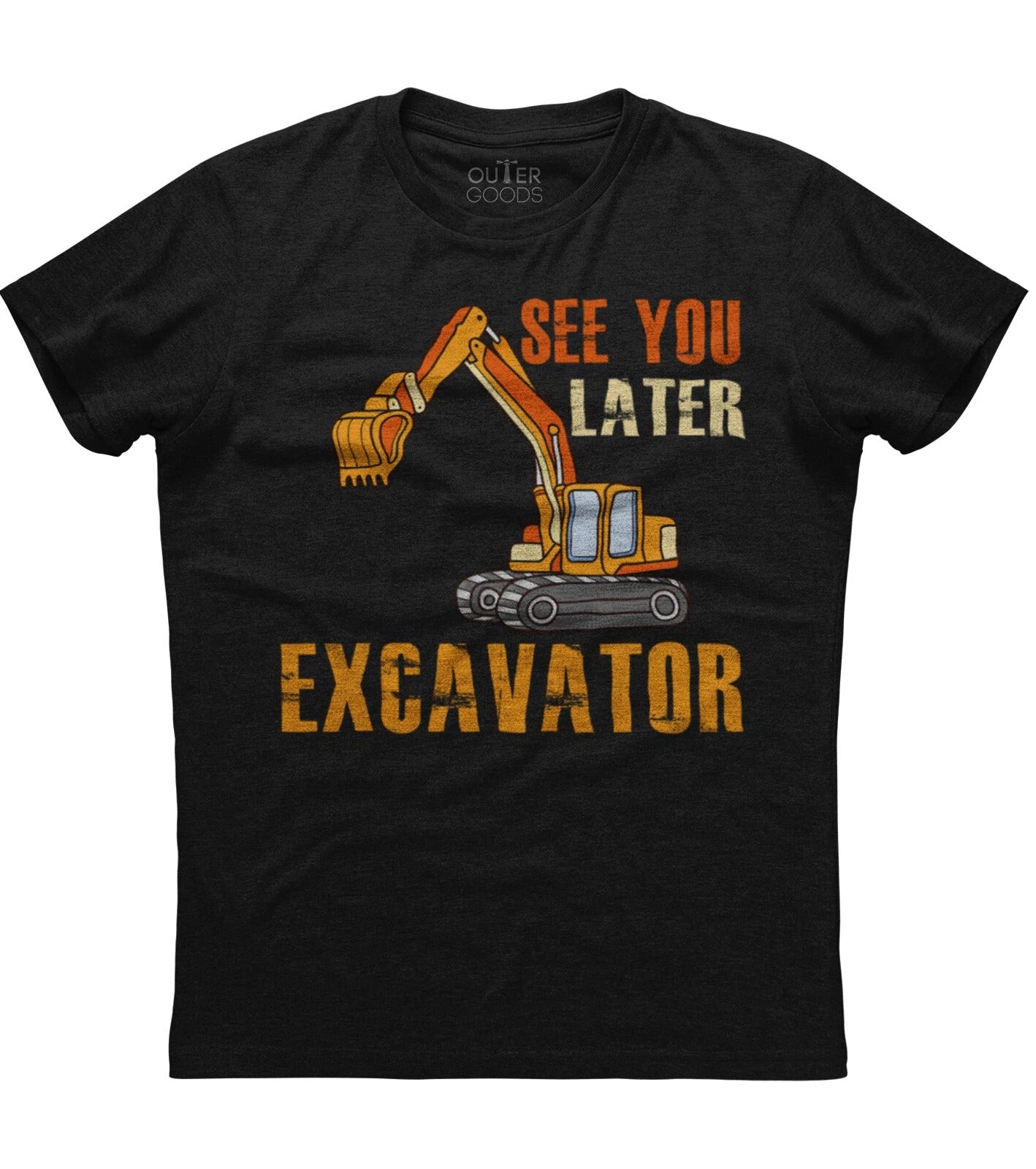 See You Later Excavator Funny Toddler Mens Short Sleeve Cotton Black T-shirt