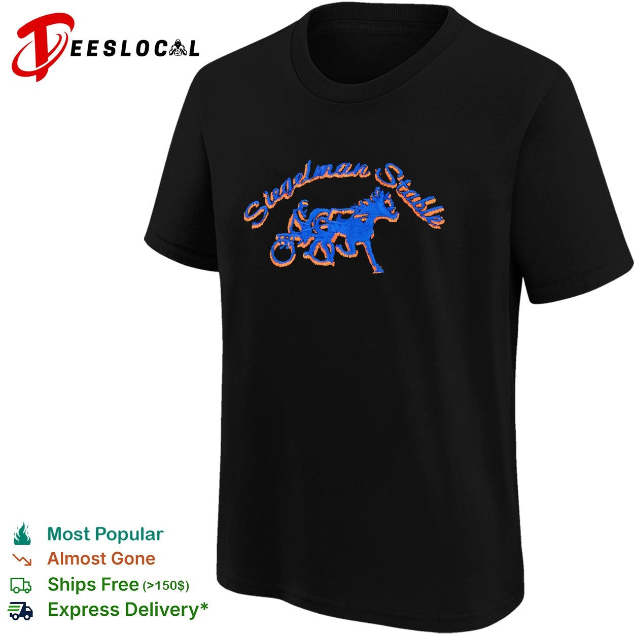 Siegelman Stable harness racing horse and jockey emblem shirt