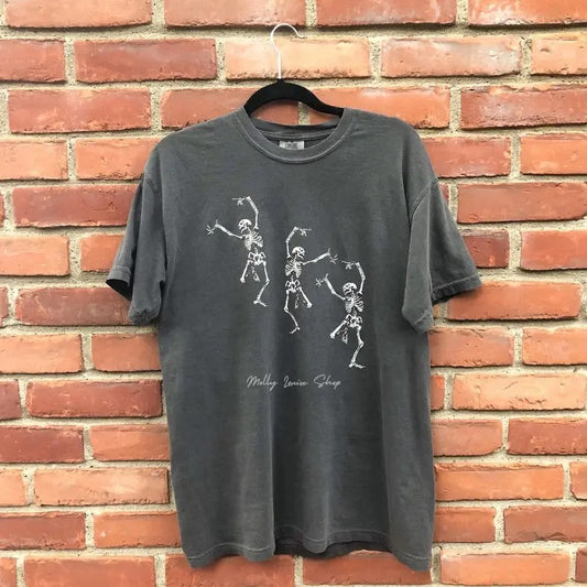 Skeleton Dancing Halloween Tee Shirt, Skull Shirt, Skull Print, Skull Tshirt, Skulls T-Shirts
