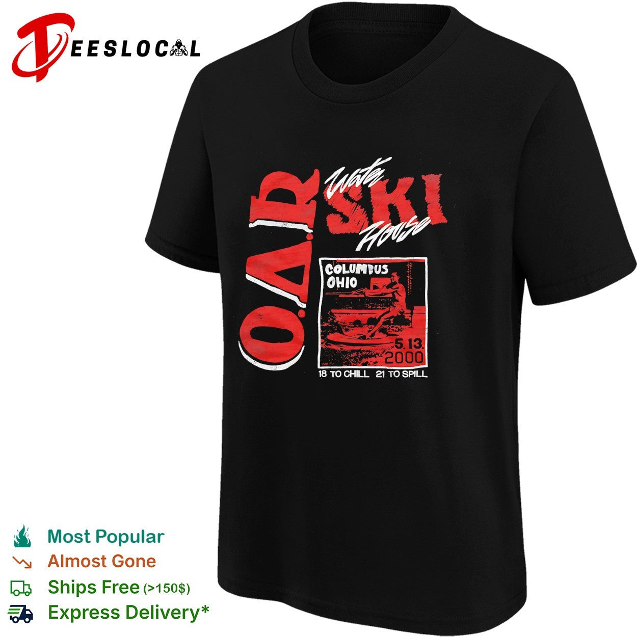 Ski house Columbus Ohio concert retro bold vintage text shirt