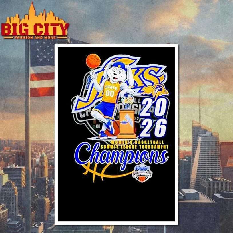 South Dakota State Jackrabbits 2026 Summit League Women’s Basketball Tournament Champions Shirt