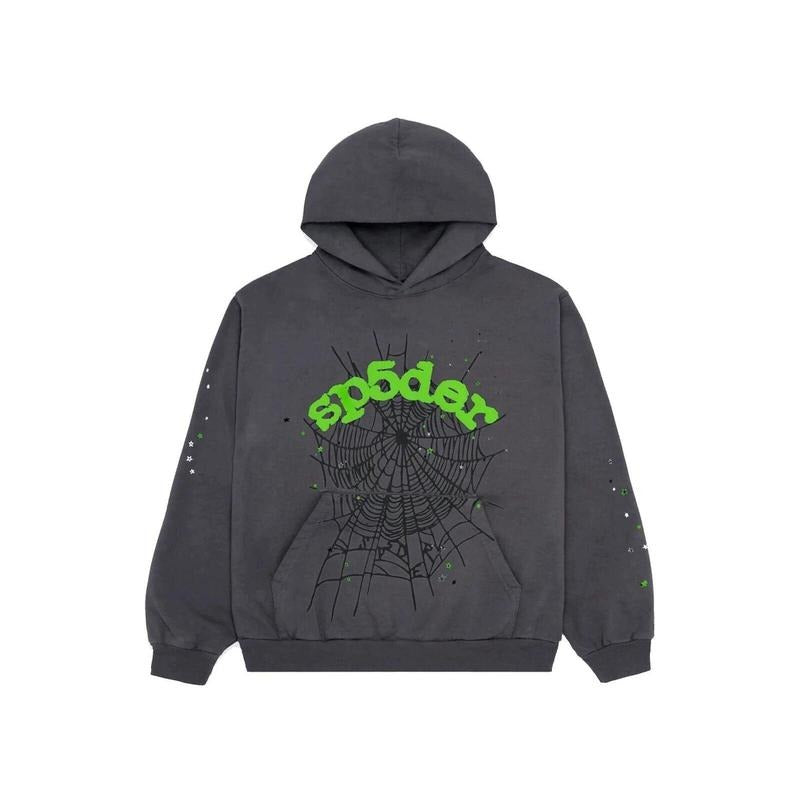 Sp5der Wait Web Hoodie Slate Grey