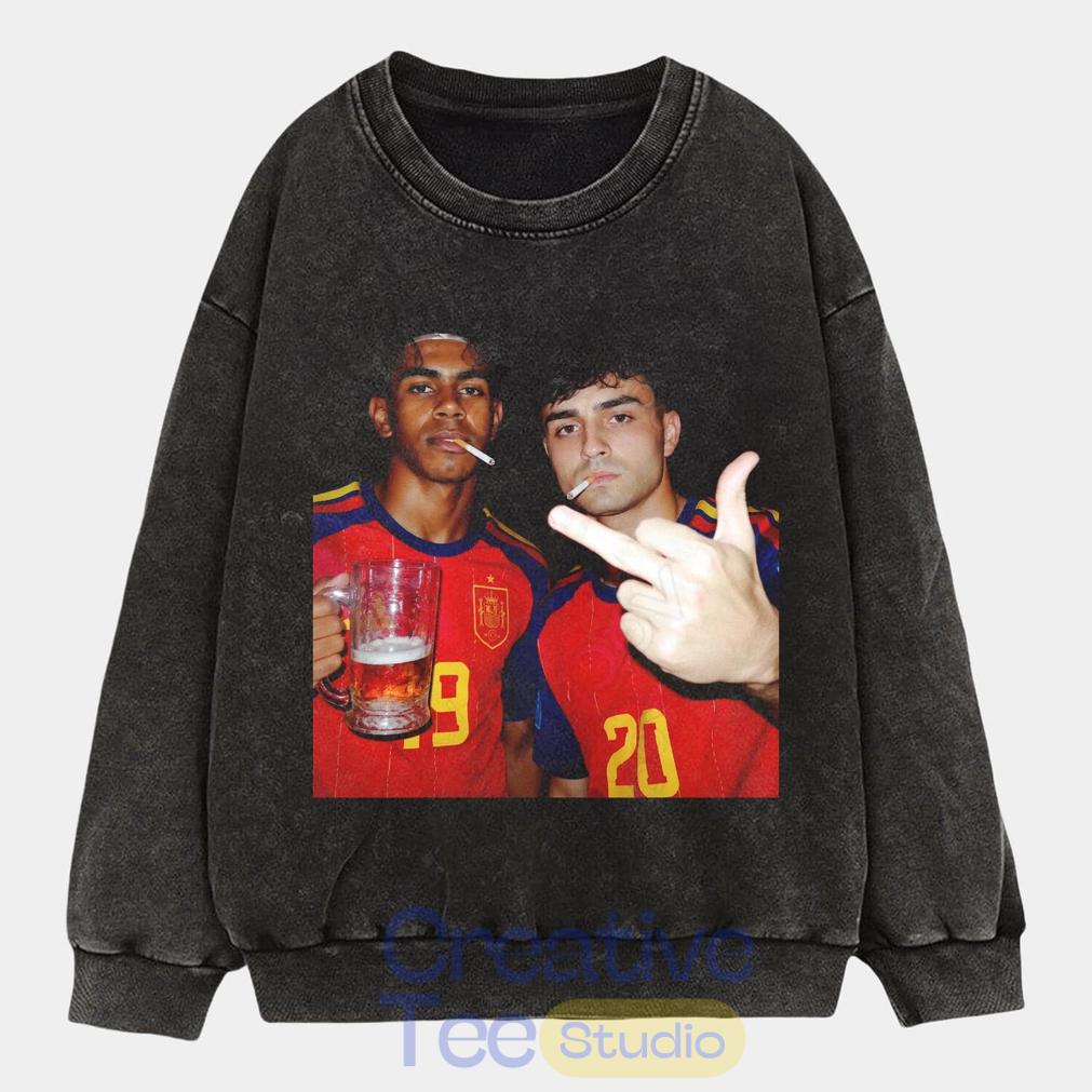 Spain Drunk Smoke Repeat Football Tee