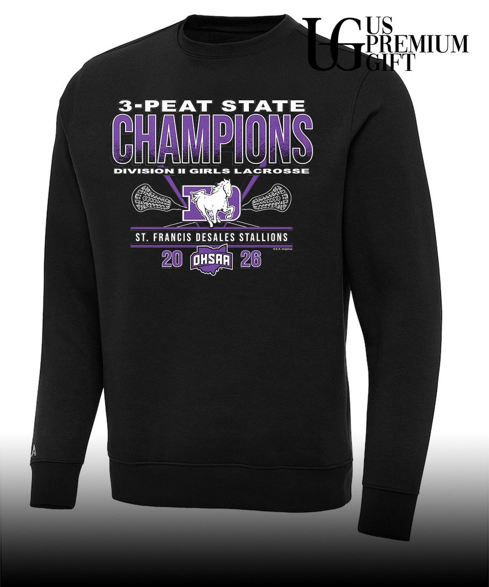 St. Francis DeSales Stallions 2026 OHSAA D2 Girls Lacrosse 3-Peat State Champions shirt