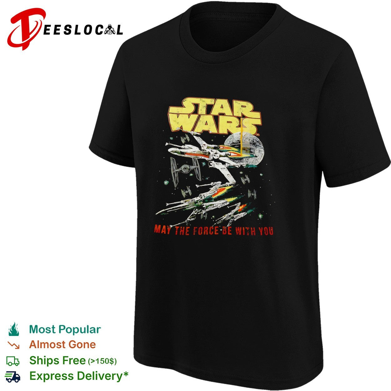 Star Wars X-Wing Starfighter Death Star Battle May the Force be with You shirt