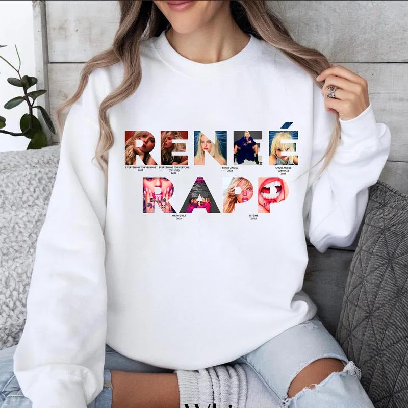Streetwear Fashion Graphic Tee ReneeRapp Bite Me Tour Schedule 2025 Oversized Concert Music Hoodie Rap, Sweatshirt for...