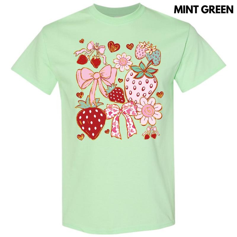 Sweet Strawberry Scene Gildan Short Sleeve T-Shirt 'NLB' - clothing by TeeHivey.com