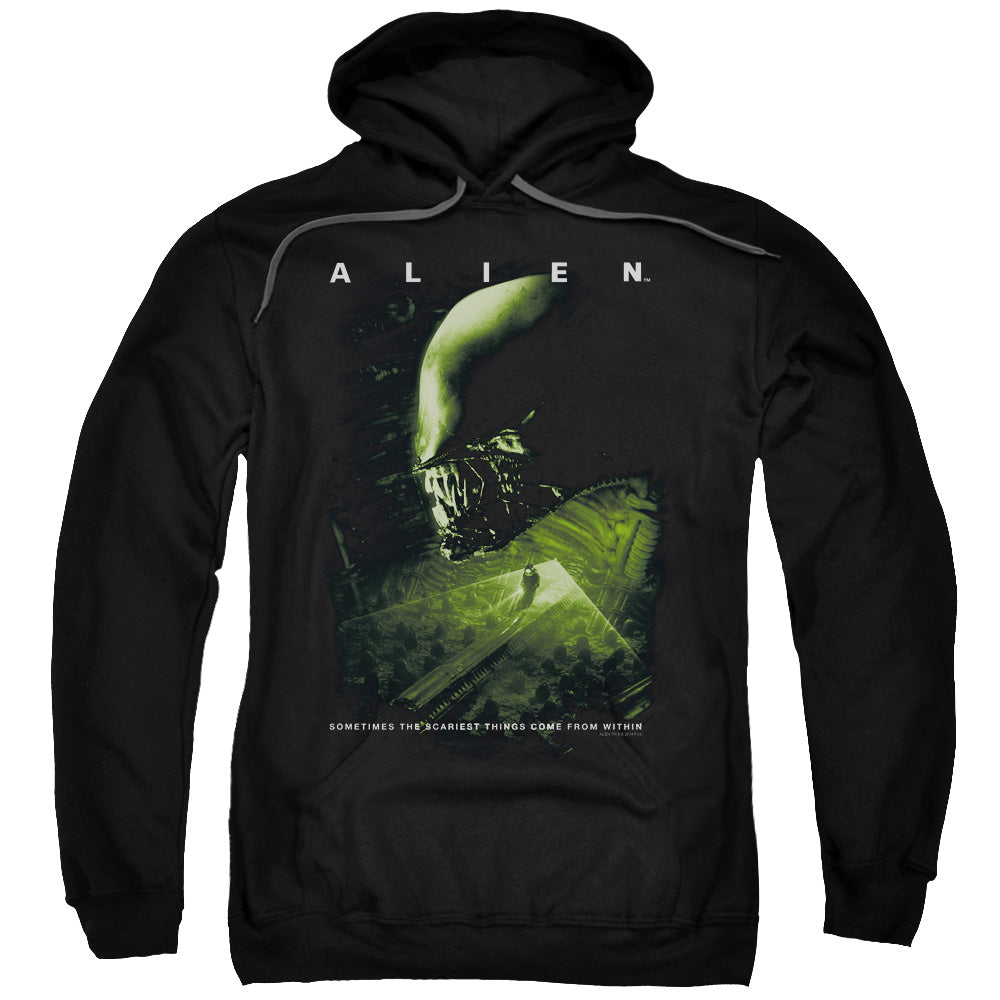 Alien Lurk Mens Hoodie Black