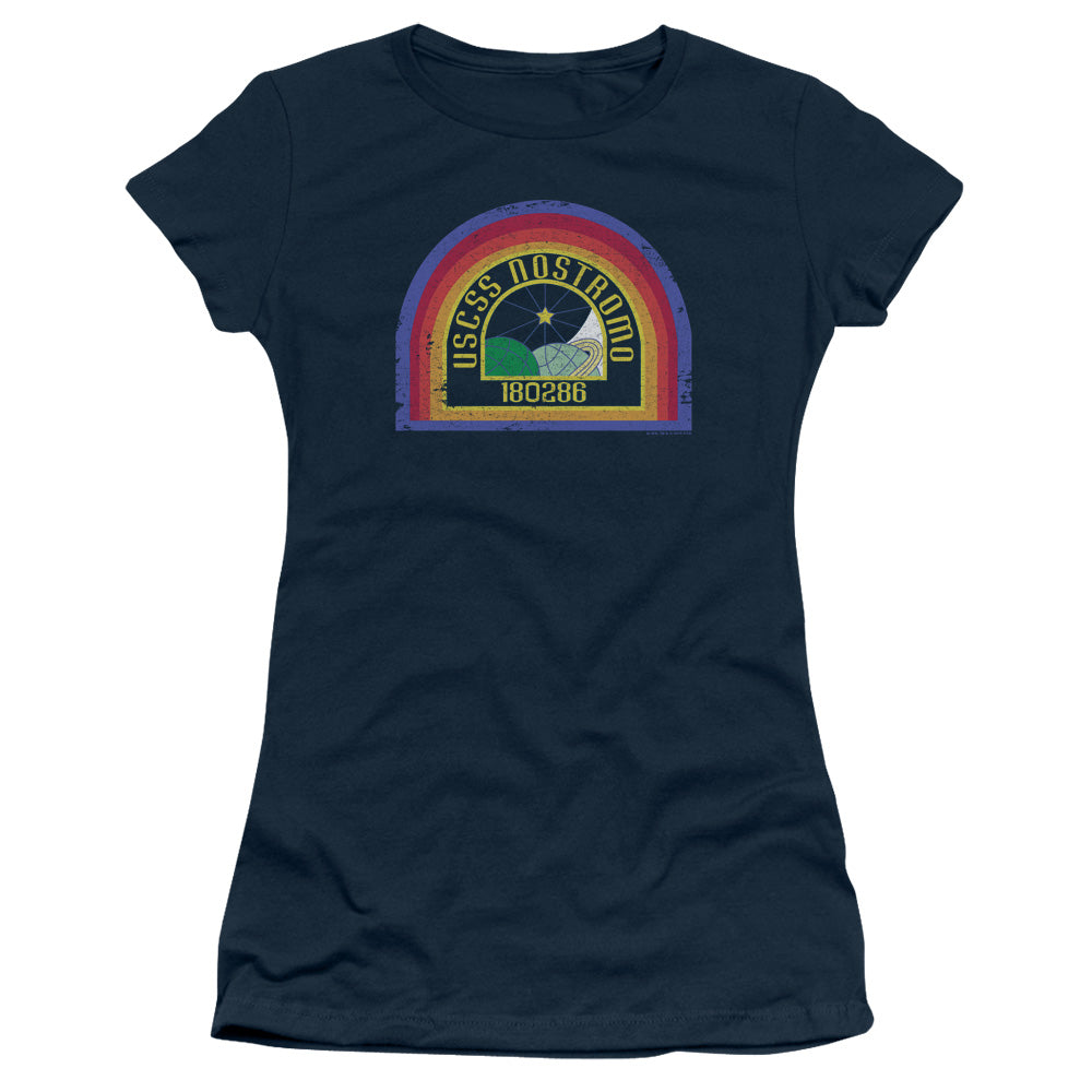 Alien Nostromo Junior Sheer Cap Sleeve Womens T Shirt Navy - clothing by TeeHivey.com