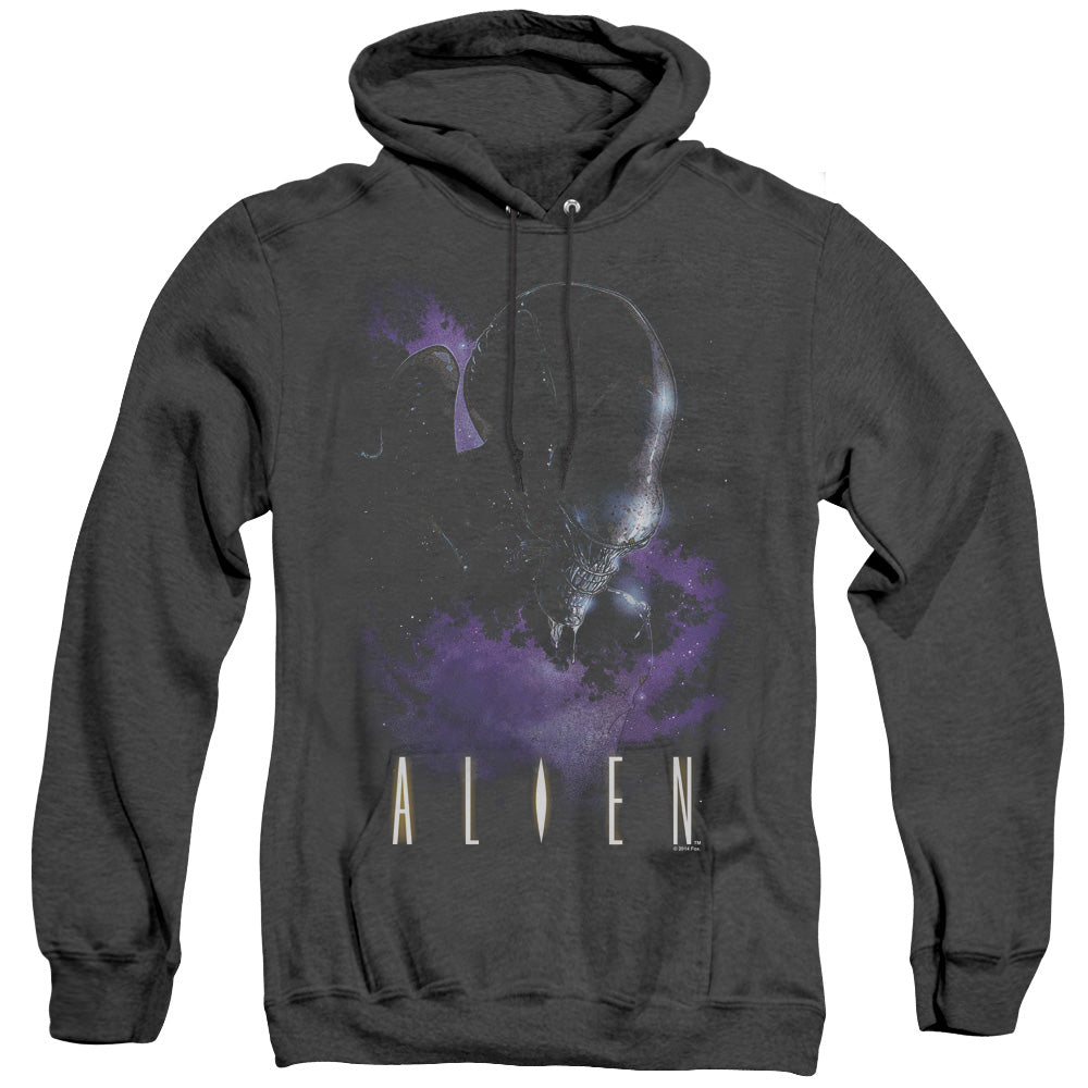 Alien In Space Heather Mens Hoodie Black