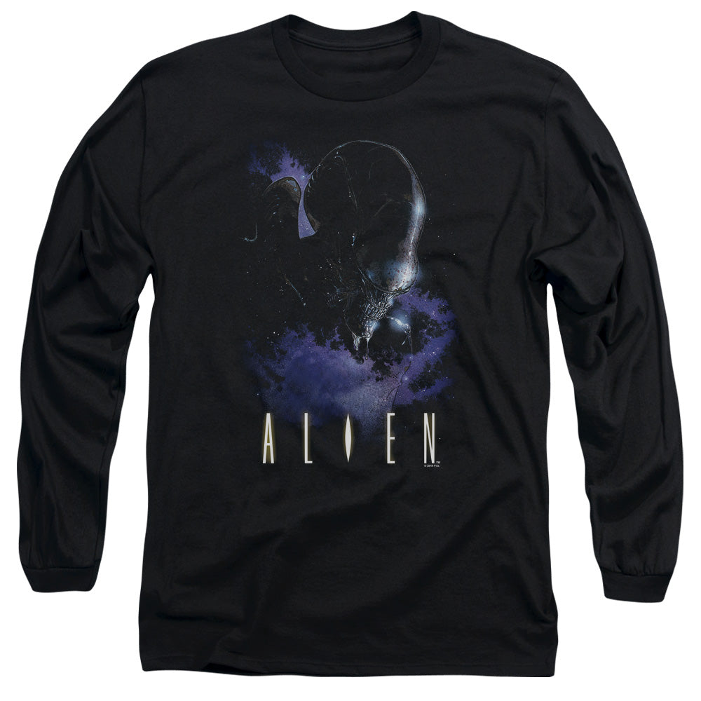 Alien In Space Mens Long Sleeve Shirt Black