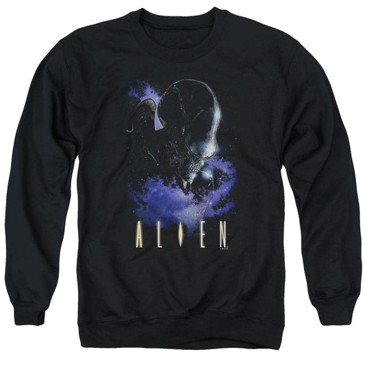 Alien In Space Mens Crewneck Sweatshirt Black