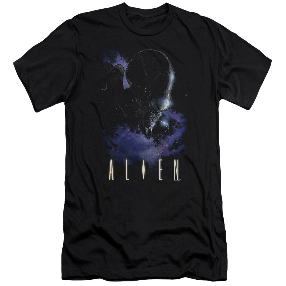 Alien In Space Premium Bella Canvas Slim Fit Mens T Shirt Black
