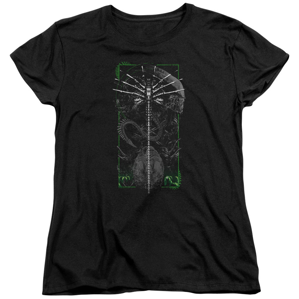 Alien Facehugger Womens T Shirt Black