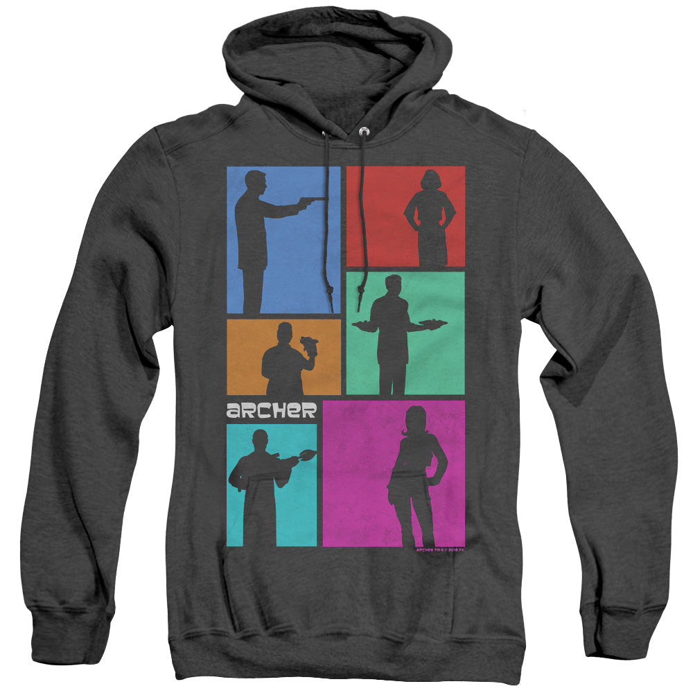 Archer Silhouettes Heather Mens Hoodie Black - clothing by TeeHivey.com