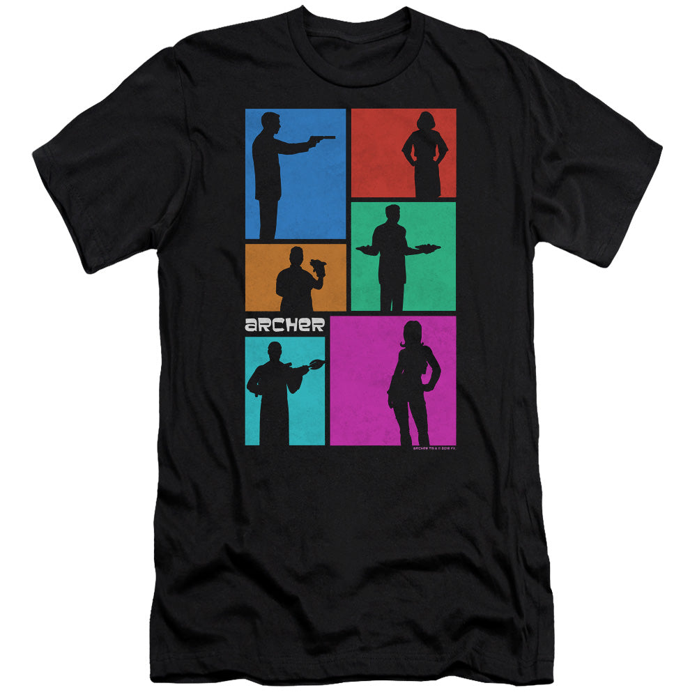 Archer Silhouettes Premium Bella Canvas Slim Fit Mens T Shirt Black - clothing by TeeHivey.com
