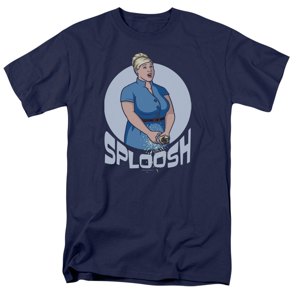 Archer Sploosh Mens T Shirt Navy Blue - clothing by TeeHivey.com