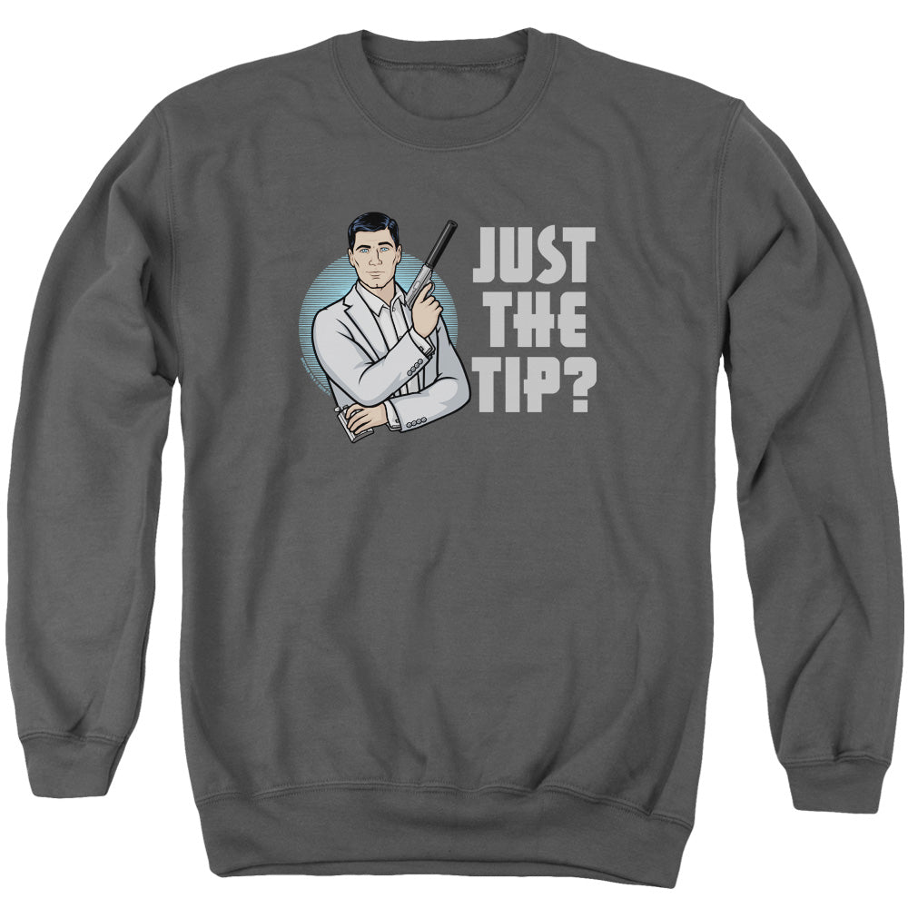 Archer Tip Mens Crewneck Sweatshirt Charcoal - clothing by TeeHivey.com